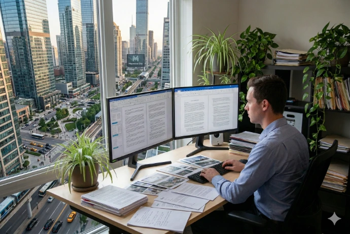 Man working with Scope Axis